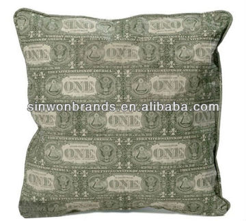 Pounds Eur Qtar Sa Dollar money currency Canvas pillow cushion