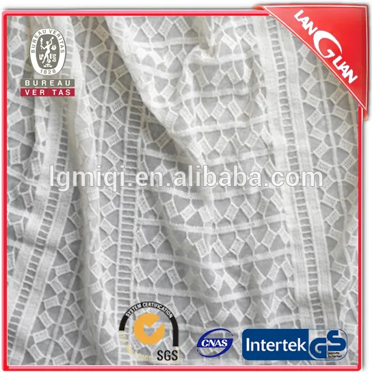 Crochet white wedding embroidery lace fabric