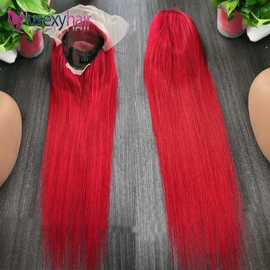Wholesale Red Lace Front Virgin Hair Brazilian Wigs