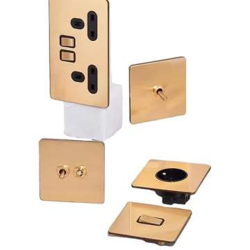 UK/EU/US Standard 1 Gang 2 Way Stainless Steel Panel Wall Switches & Sockets for Hotels and Homes