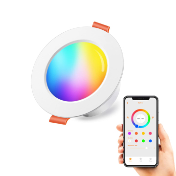 10W Dimmable Tuya Smart RGB Color Tunable LED Downlight for Recessed Ceiling