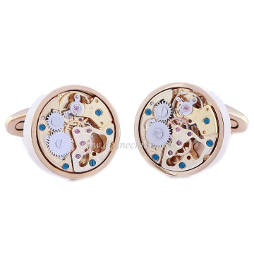 2016 Newest Design Product IP Golden Plated Cufflinks Best Quality 316L Stainless Steel Men Movement Cufflinks