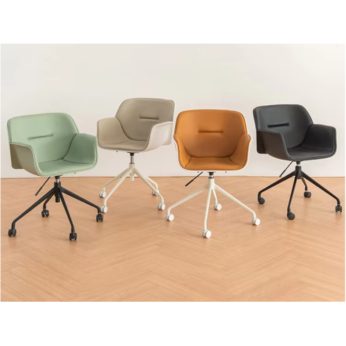 صندلی اداری مدرن با طراحی چرخشی چرمی