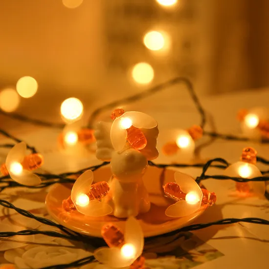 LED Honey Bee String Lights - 8 Models, Multi-Color Change, Outdoor Solar Charging Holiday Decor