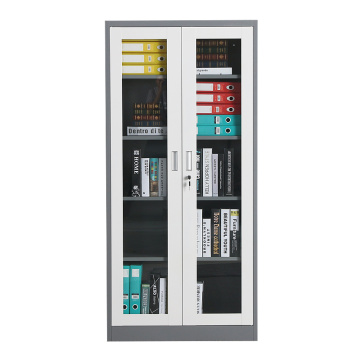 2 Door Glass Door Black storage Cabinets