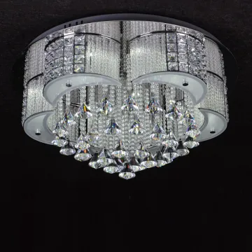 flush mounted light chrome crystal ceiling chandeliers
