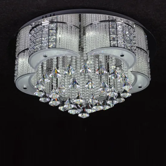 flush mounted light chrome crystal ceiling chandeliers