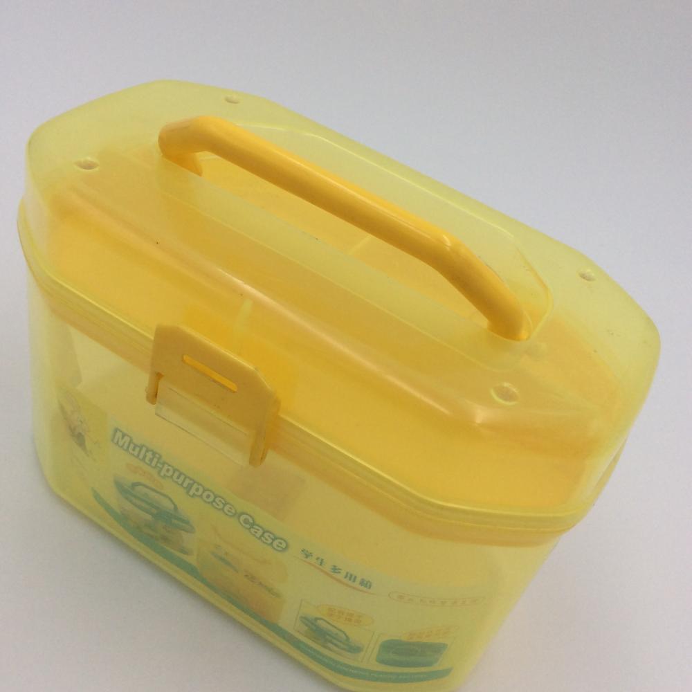 yellow household plastic storage box