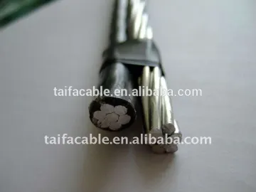 4 AWG harrier/whippet aaac neutral messenger duplex service drop cable abc cable