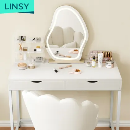 Linsy Home Office Metal Frame Wooden Corner Study Table