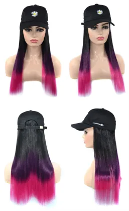 Wig women's long hair wig hat one Korean version GD Little Daisy Baseball Hat  wig long curly hair women's full head cover