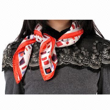 Polyester printed scarf, fashion design, customized designs accepted
