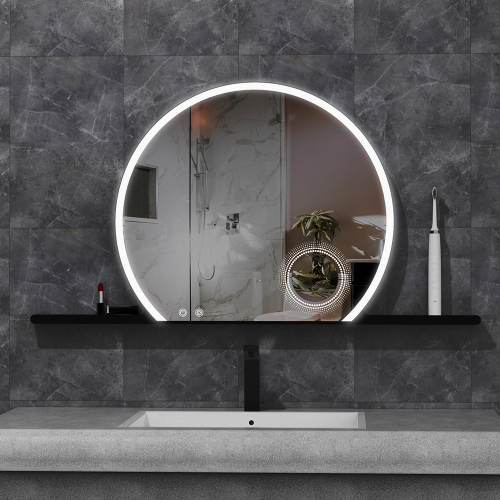 Στρογγυλός καθρέφτης τοίχου Μεγάλου κύκλου καθρέφτη με φως