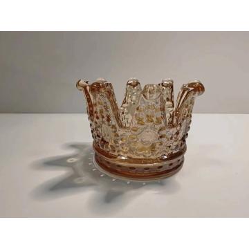 Exquisite glass crown candle holder & festival celebration