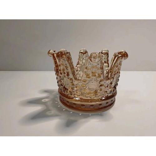 Jewelry holder personalized crown glass candle holder