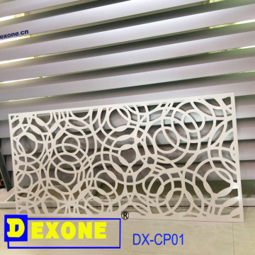 Metal perforated carved decorative wall panel as building cladding