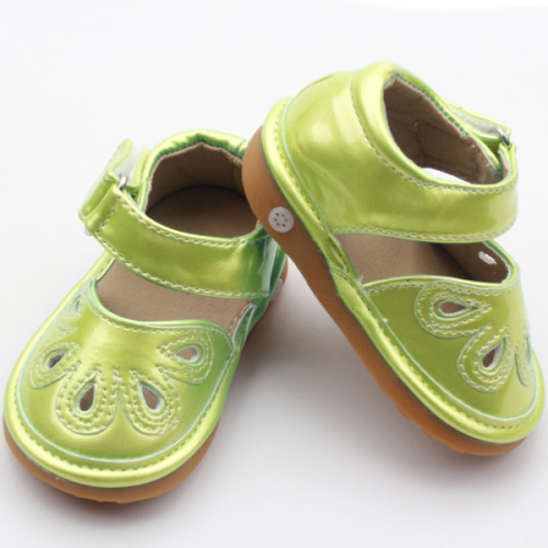 Sapatos Squeaky Infantis de Couro PU Antiderrapante