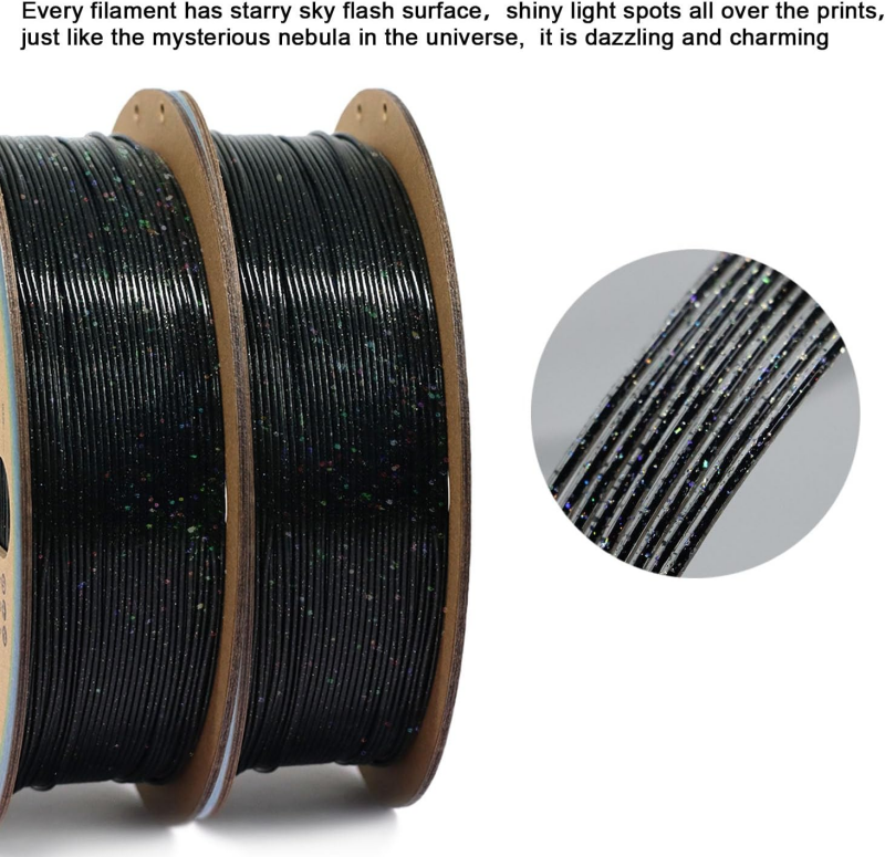 PLA Filament 1.75mm Galaxy Black