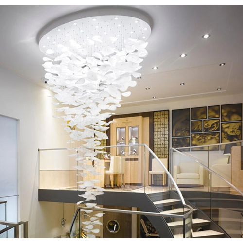 Crystal chandelier for villa staircase lighting