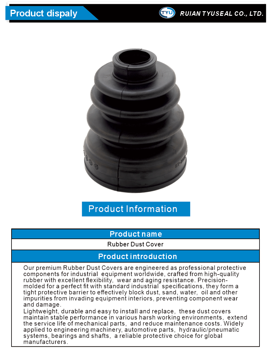 dust cover rubber for machinery