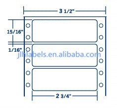 Item # 110553 Single Width 2-3/4 x 15/16 Dot Matrix Blank Labels