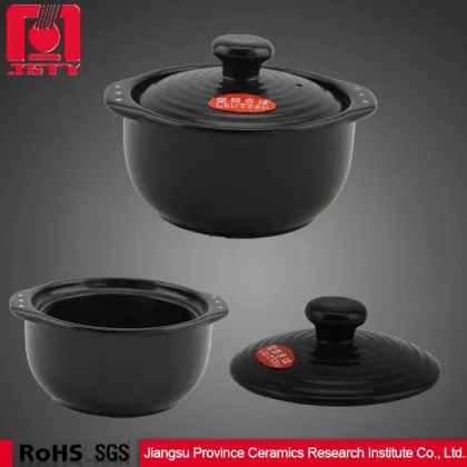 Earthware Ceramic Black Mini Cookware Baby Clay Pot