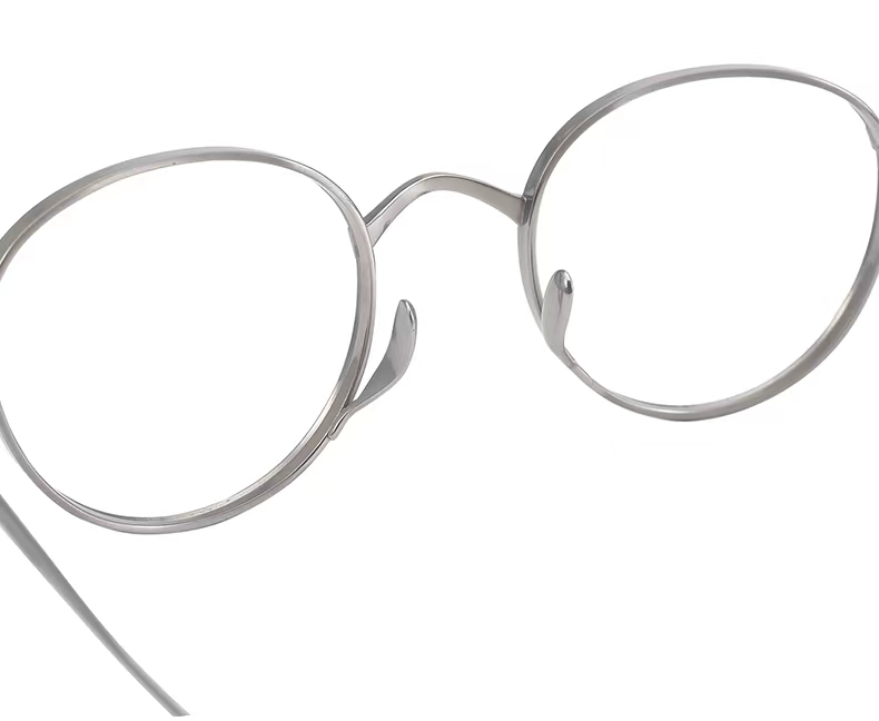 lightweight oval shaped grey designer glasses