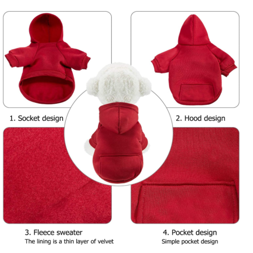 2 stuks Winter Dog Hoodie