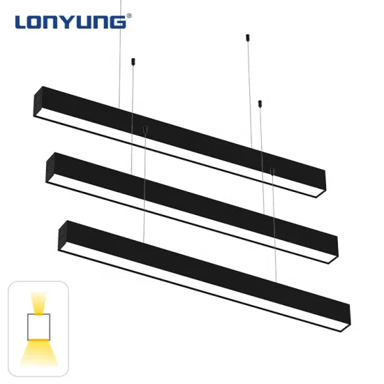 Lonyung Aluminium Housing LED Ceiling Lights - Suspended and Linkable 4ft/8ft 60w/120w Linear Pendant Lamps for Office and Shop