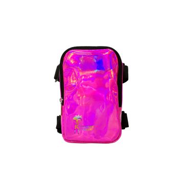 Pink Holographic laser leather leg bag sports Phone Bag Fanny pack thigh Bag for Carnival wholesale