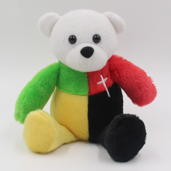 Plush four-color teddy bear doll