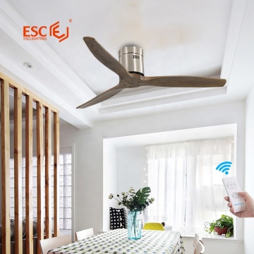 Ventilateur de plafond en bois massif extérieur avec télécommande