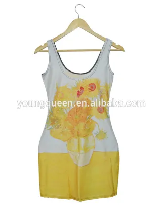 YJB17 Sunflower dress yellow bag hip skirt summer latest long skirt design fancy skirt top designs