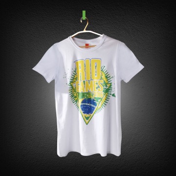 Rio 2016 Olympic Games screen printing tshirt cotton fabric,t shirt wholesale china