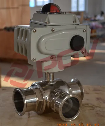 electric clamp parker 3 way ball valve