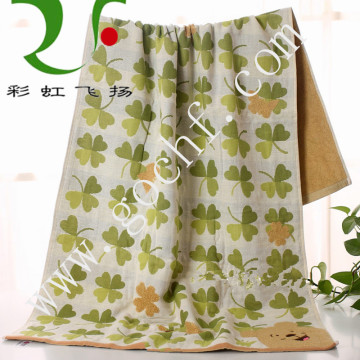 thickening green leaves yarn bath towel 100% cotton