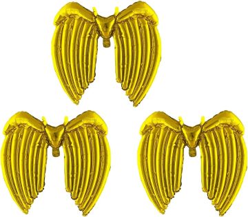 Golden-winged aluminum foil balloon