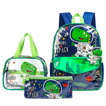 Transparent PVC Backpack with Lunch Box for School
