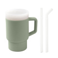 Vaso para sorber de entrenamiento de silicona estilo Stanley con pajita