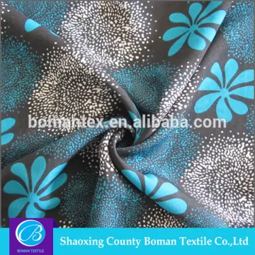 High Quality printed 100% polyester blue woven fabric for garment
