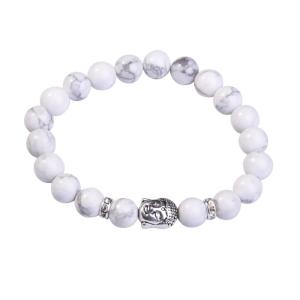 Natural Howlite 8MM Gemstone Buddhism Prayer Beads Bracelets