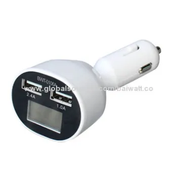 360-degree rotation with LCD voltage display car charger