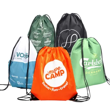Custom Printed High-Quality Polyester Drawstring Sports Backpack - Waterproof Fitness Bag with Logo