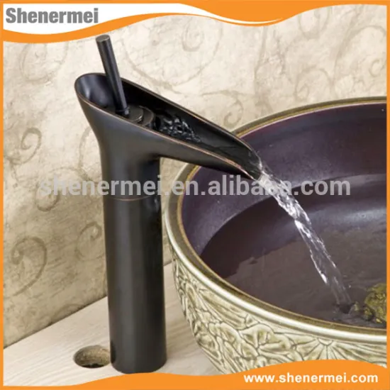 Hot Sale!!! Custom Product Black Antique brass waterfall basin tap