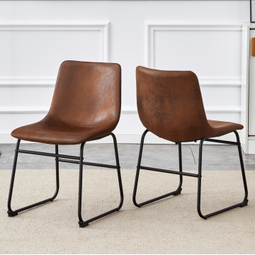 Modern Dining Chair with Metal Frame and PU