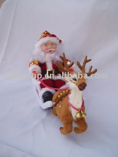 7"Deer trailer/santa toys/electrical santa