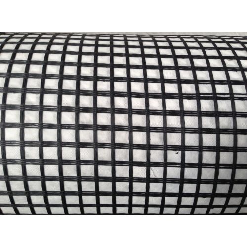 Coated Fiberglass Geogrid Composite With Geotextile By Glue