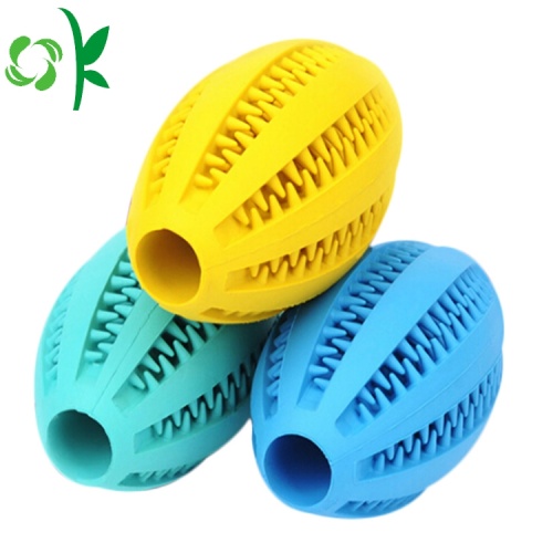 Rugby Chew Toys Toot Tooth Silicone Latihan Anjing Bola