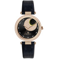 Padrão de lua brilhante Sunray Dial Dial Woman Watch