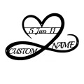 Appeso a parete a forma di cuore sentimentale con nome personalizzato